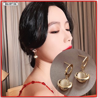 🔥 Bông tai nữ Opal thời trang đơn giản phong cách Hàn Quốc ưa chuộng 2020 - Khuyên tai nữ BT136