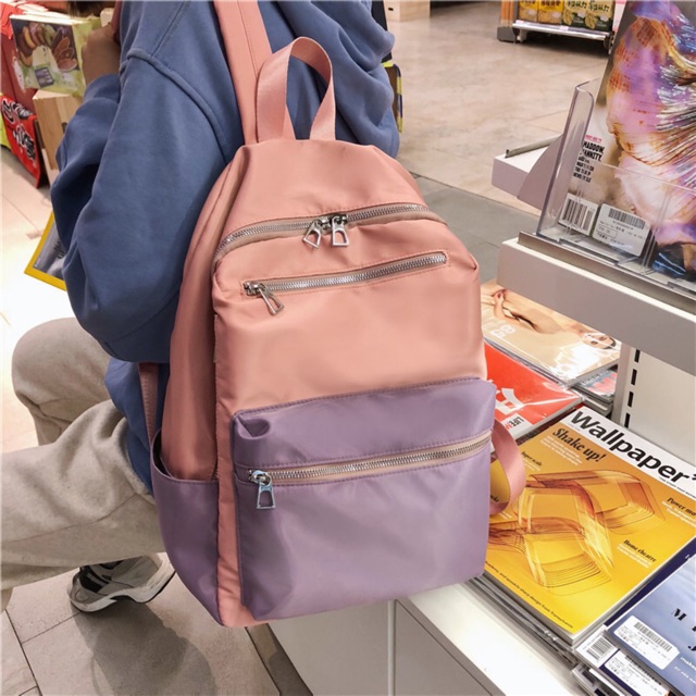 190719 Balo vải dù chống nước nhẹ - balo size 40x29 vải dù - balo đi học thời trang ulzzang nữ