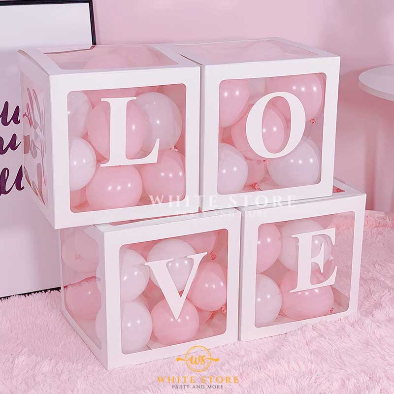 Hộp ĐỰNG BONG BÓNG trong suốt - BALLOON BOX trang trí thôi nôi, sinh nhật và party