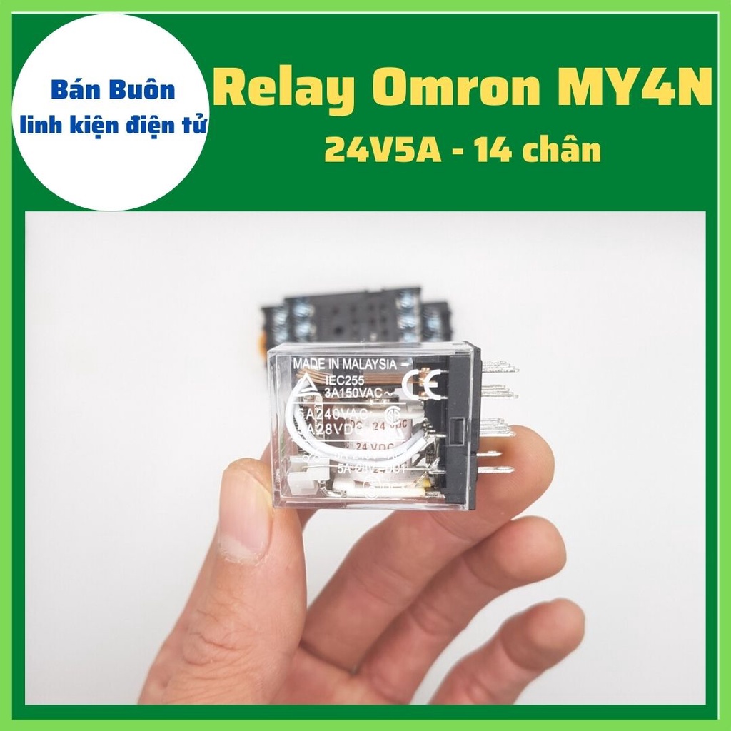 Relay omron 24V 14 chân, Relay trung gian 24v, relay 14 chân, 24V my4n