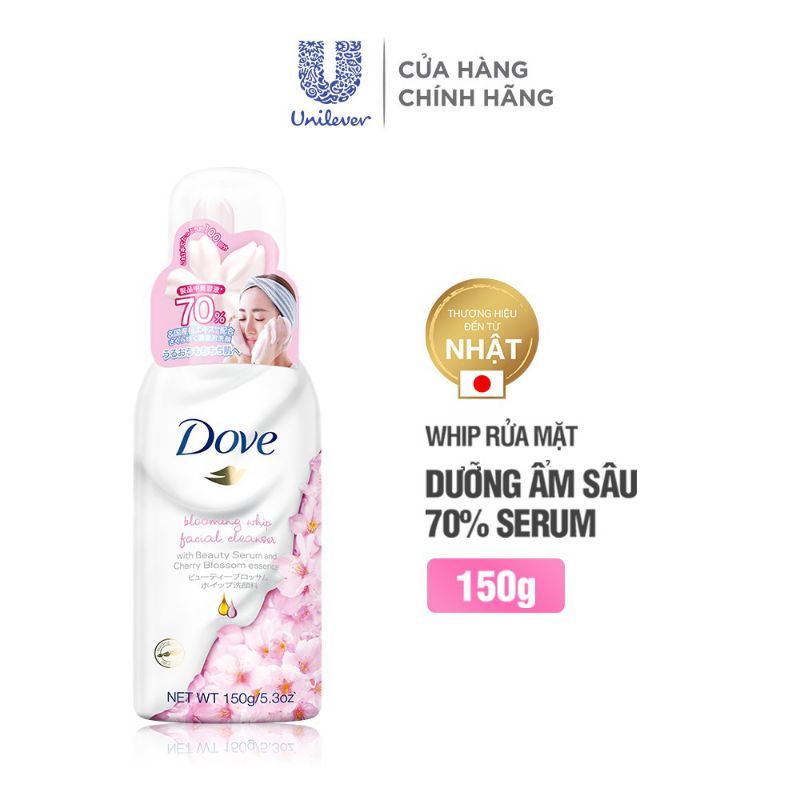 Sữa rửa mặt Dove tinh chất serum chiết xuất hoa anh đào 150g ( Date mới)