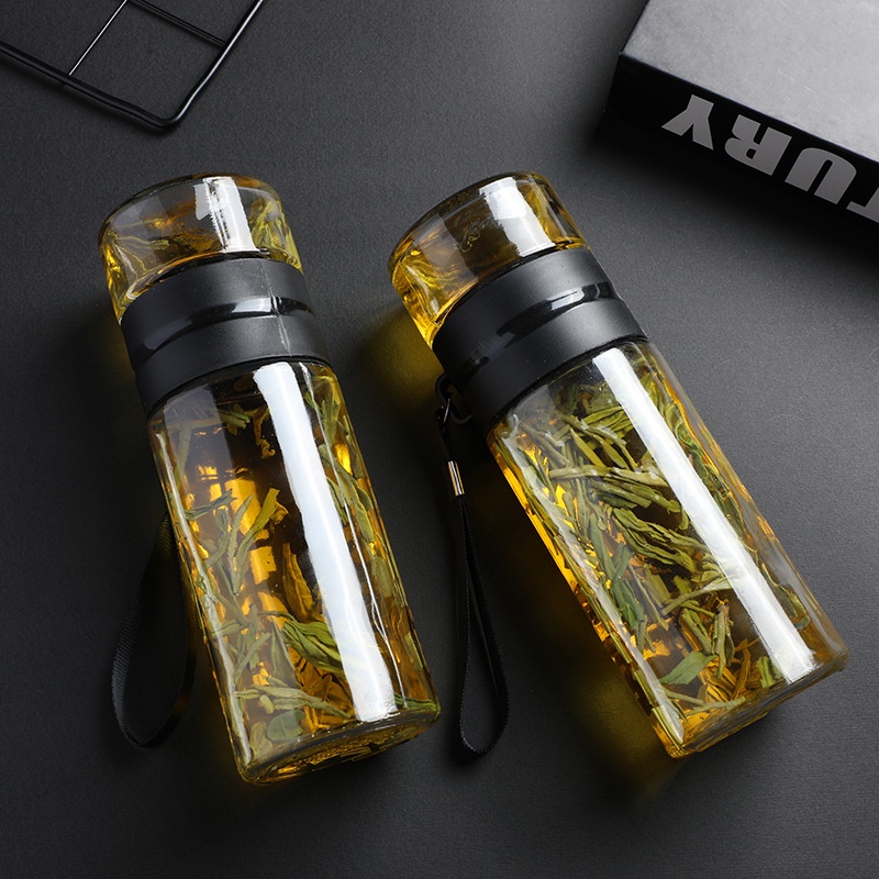 Bình thủy tinh pha trà có lõi lọc inox 304 dung tích 370 ml