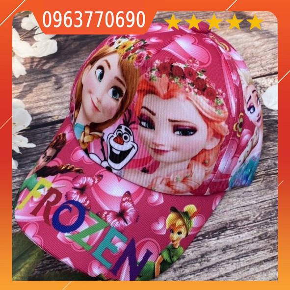 Mũ Cho Bé Gái FREESHIP Nón 3D Elsa Cho Bé - Mũ Lưỡi Trai Cho Bé 3-&gt;7 Tuổi