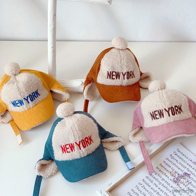 Mũ Nhung Kẻ Thời Trang Mùa Đông Phong Cách Hàn Quốc Đáng Yêu Cho Trẻ Em