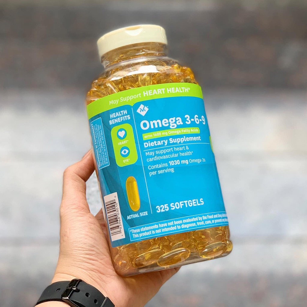 Viên Uống Dầu Cá Member’s Mark Omega 3-6-9 Supports Heart Health 325 Viên