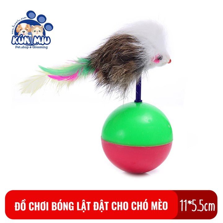 Đồ chơi bóng lật đật cho mèo Kún Miu chất liệu nhựa PP an toàn, màu sắc hấp dẫn