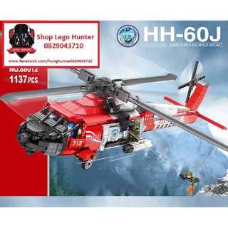 88012 Army HH 60J Bộ đồ chơi lắp ráp Máy bay trực thăng cứu hộ Guard search and rescue aircraft 1137 chi tiết