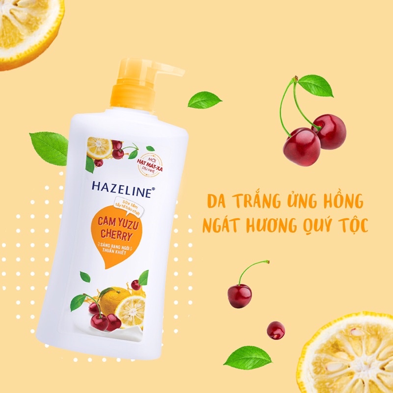 Sữa Tắm Hazeline Cam Yuzu Cherry 900g Tặng Kèm Khăn Tắm