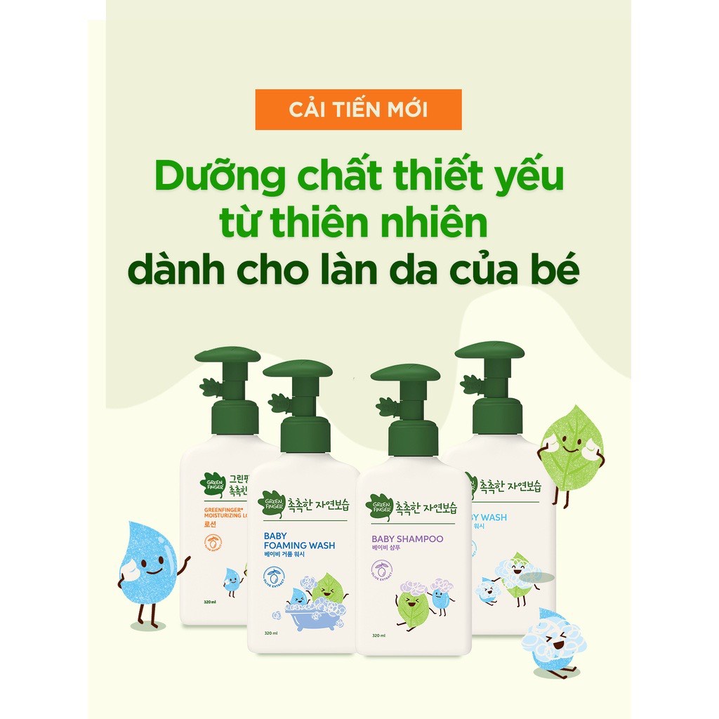Dầu Gội Dưỡng Ẩm Cho Bé 0-36 Tháng Greenfinger ChokChok Moisture Baby Shampoo 320ml