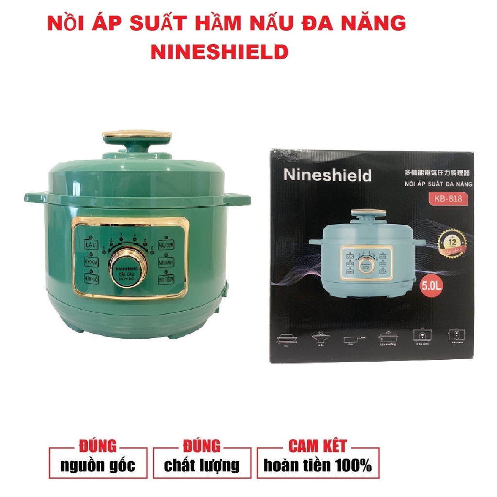 NỒI HẦM/ NỒI ÁP SUẤT ĐA NĂNG NINESHIELD 4L KB-618 BẢO HÀNH 12 THÁNG