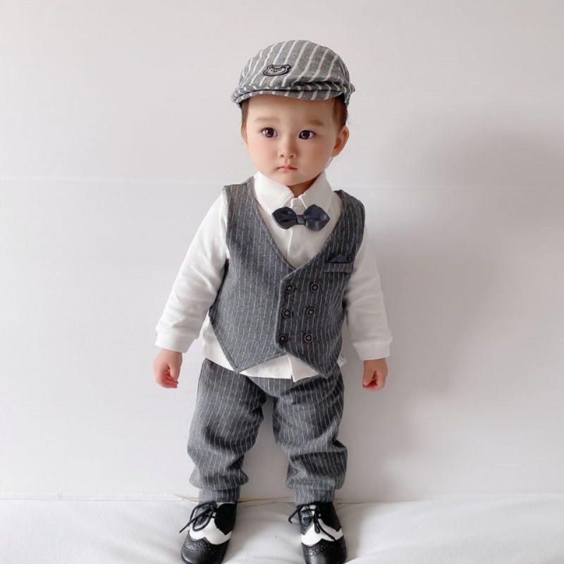 Bộ quần áo Hàn Quốc cho bé trai bộ công tử bé trai 8-18kg Củ khoai tây shop chất cotton mềm mịn sành điệu