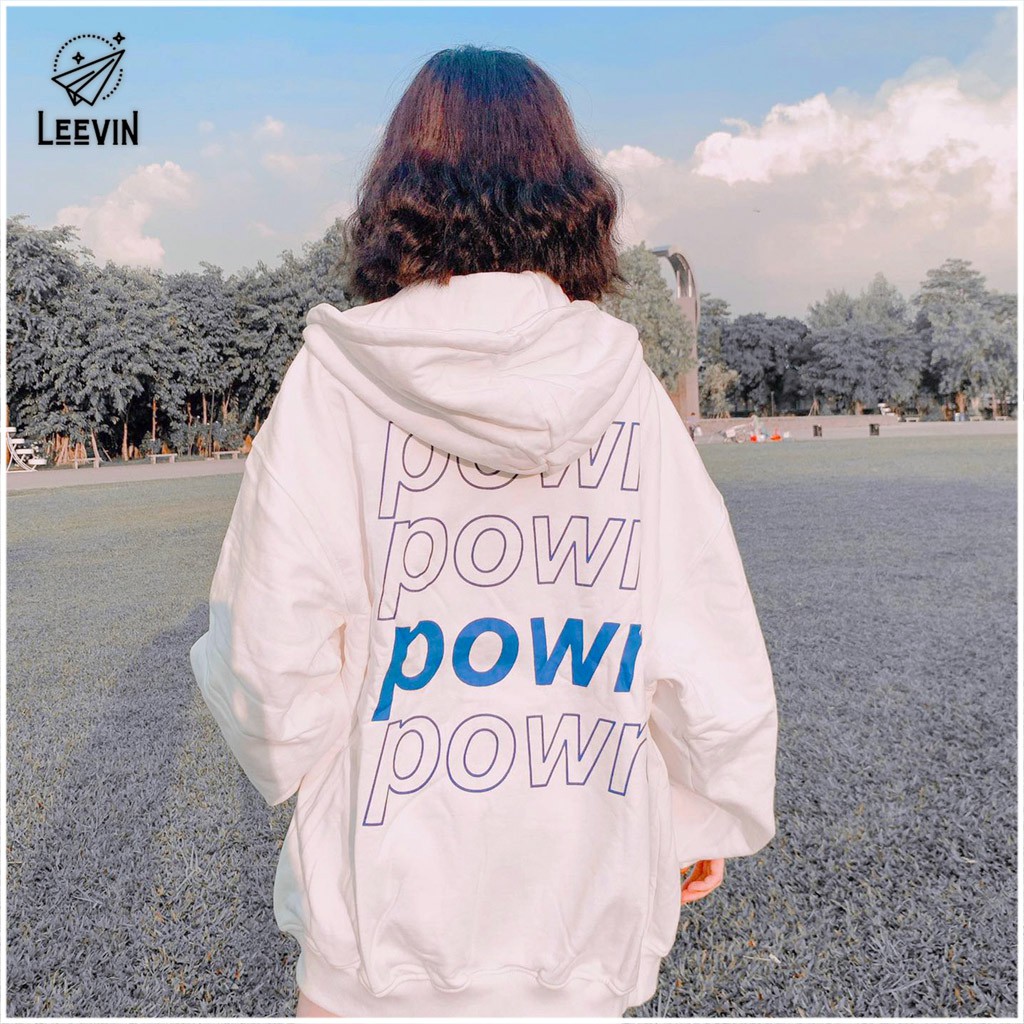 Áo Khoác Hoodie POWR Unisex Nam Nữ - Áo khoác Nỉ bông Khóa kéo có mũ (5 Màu) Leevin Store