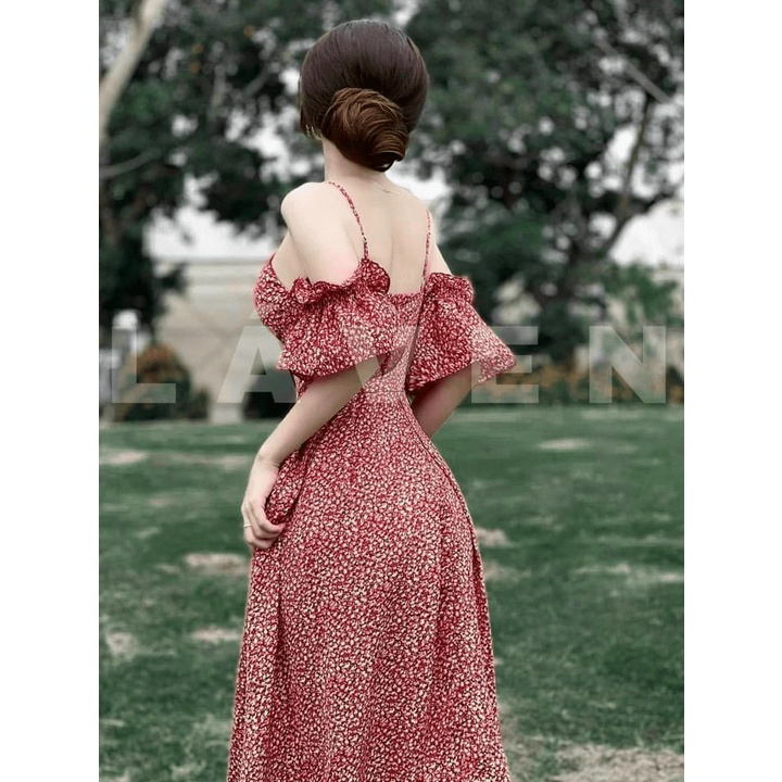 (Free ship) Sale Lớn Cho Bộ Đầm Lụa Váy Chẻ  Eo Thon Xinh Tỏa Nắng UP HHP Fashion