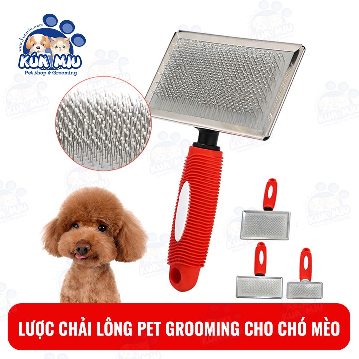 Lược chải lông cho chó mèo Pet grooming Kún Miu giúp làm bông lông, lấy lông chết