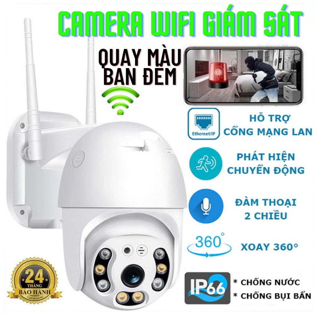 Camera IP Wifi V380 Pro Ngoài Trời Xoay 360 - Hỗ Trợ Xem Màu Ban Đêm - Phát Hiện Chuyển Động Thông Minh - Bảo Hành 12T