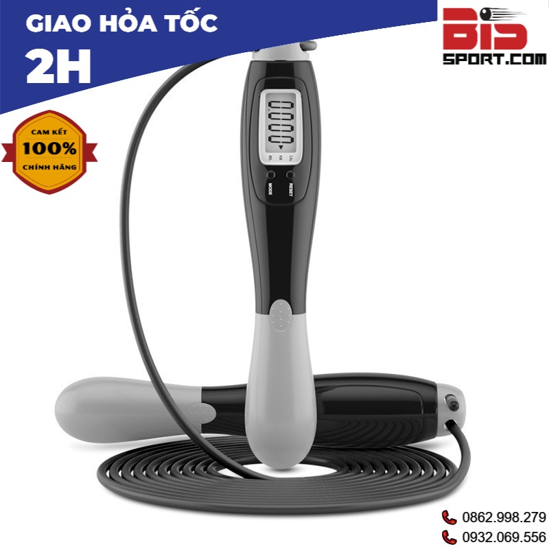 Dây nhảy lõi thép đếm số, tự động đếm số vòng nhảy tích hợp đo calo, quãng đường