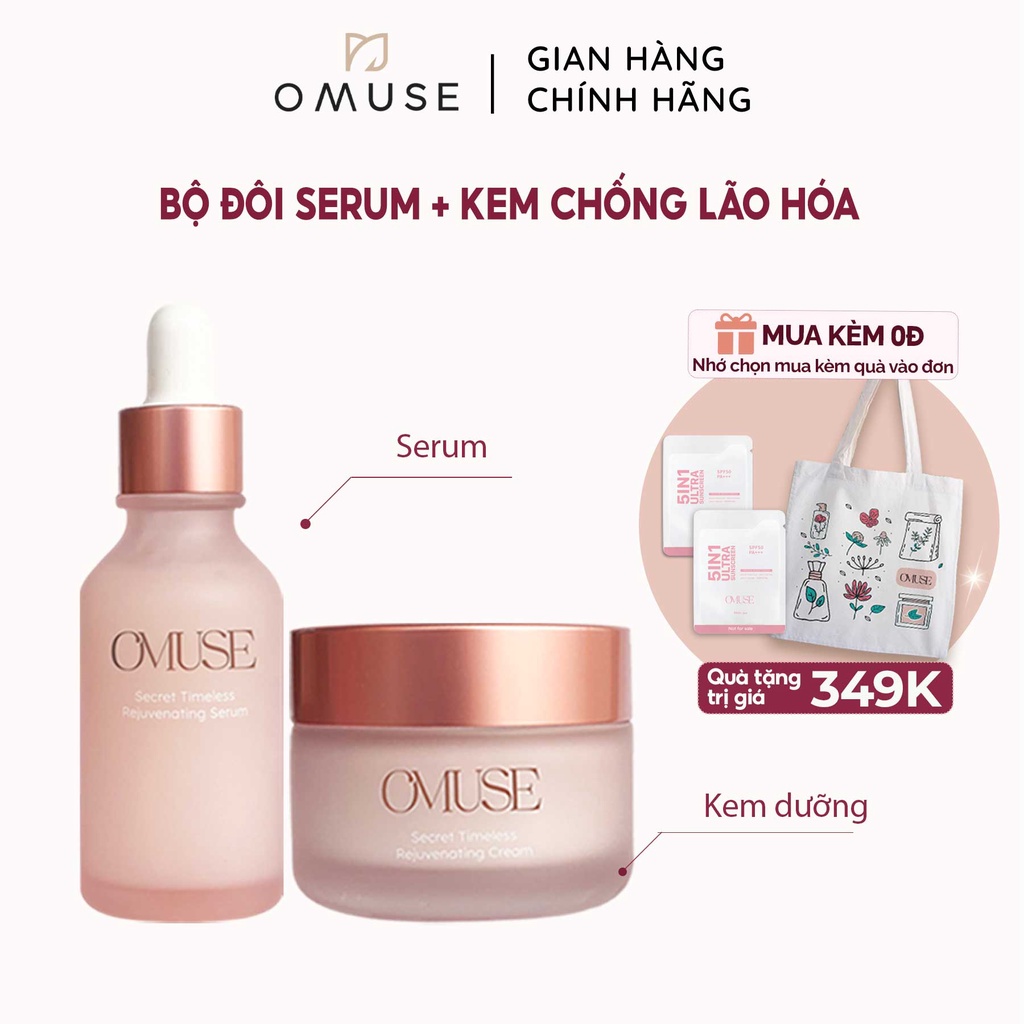 Bộ đôi chống lão hóa chuyên sâu Cream 50ml &amp; Serum O’Muse Secret Timeless Rejuvenating 30ml