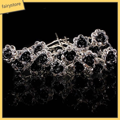 Set 5 Trâm Cài Tóc Hình Hoa Hồng Đính Đá Thời Trang Cho Nữ