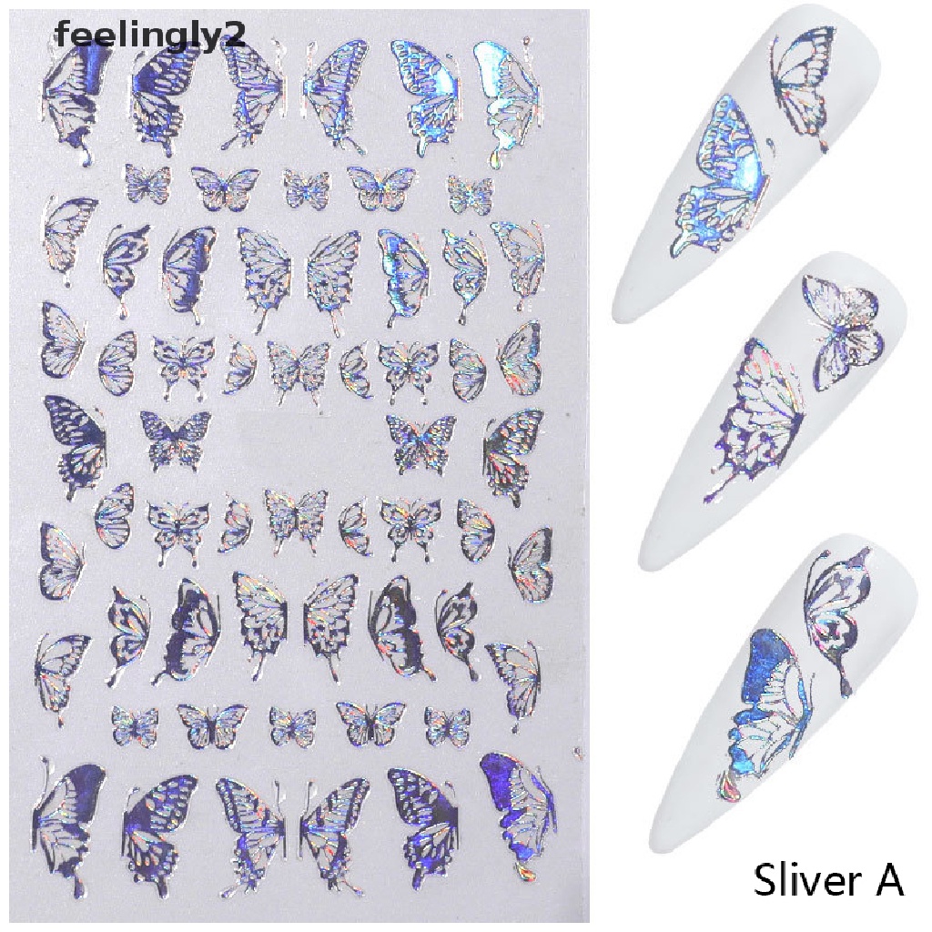 [Hàng mới về] Sticker trang trí móng hình bướm laser DIY