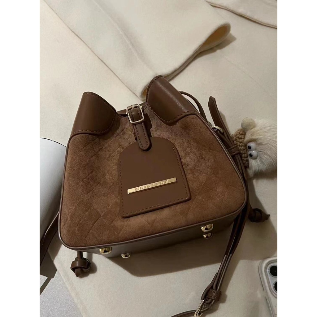 Túi Xách Bucket Một Bên Vai Thời Trang Thu Đông 2022 Phong Cách Retro Cho Nữ