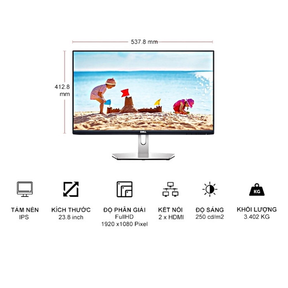 Màn hình máy tính pc Dell S2421H 23.8 inch FHD IPS 75Hz