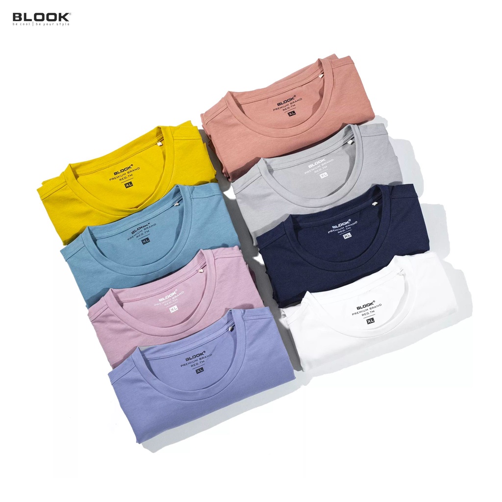 Áo thun cổ tròn nam BLOOK vải CVC co giãn tốt cao cấp, thanh lịch 33384