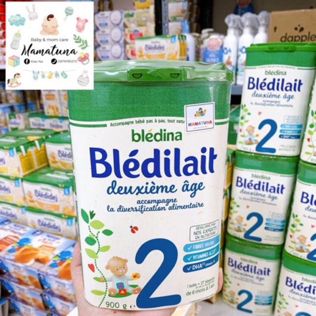 Sữa bột Bledina bledilait số 2 mẫu mới đủ bill Pháp