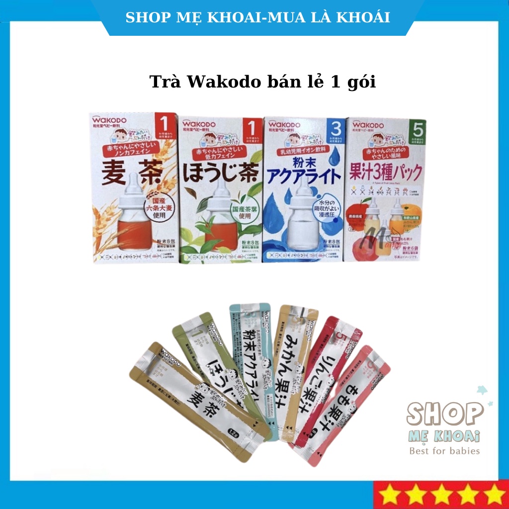 Set 8 gói lẻ các vị trà Wakodo cho bé từ 5 tháng