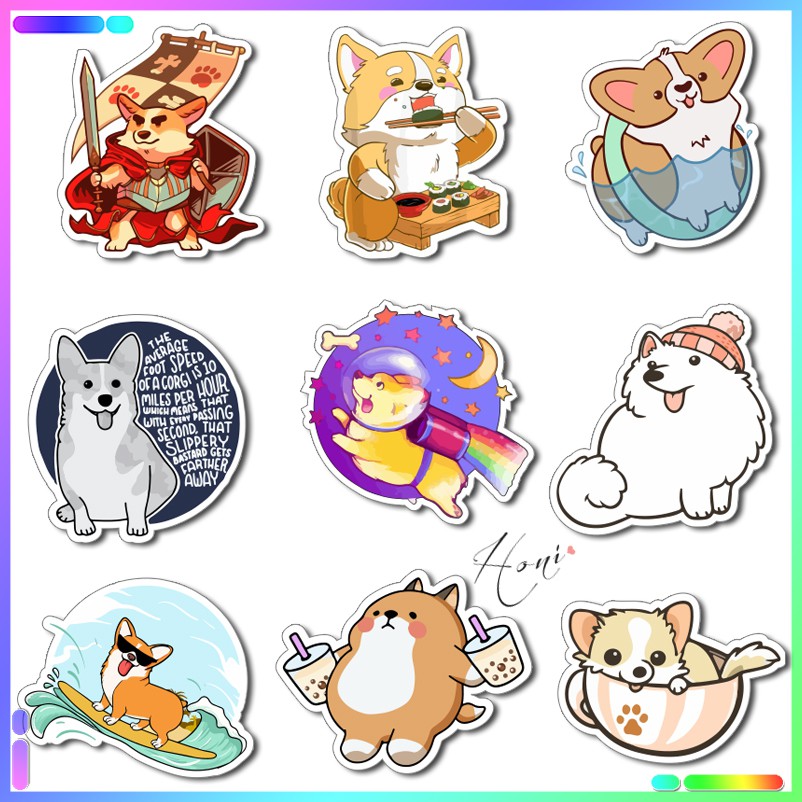 Sticker Chú Chó Corgi Siêu Dễ Thương - Sticker Chú Chó Shiba Siêu Cute