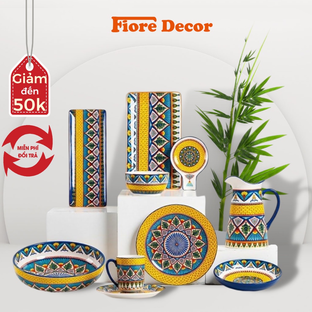Bộ bát đĩa lẻ Havana phong cách Âu Mỹ bộ đồ bàn ăn cao cấp fiore
