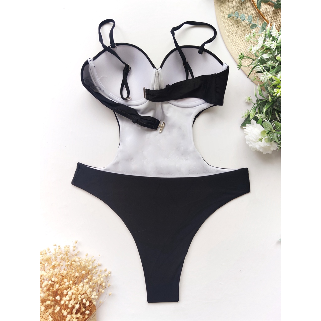 Bộ Đồ Bơi Một Mảnh Màu Trơn Có Gọng Nâng Ngực Cho Nữ