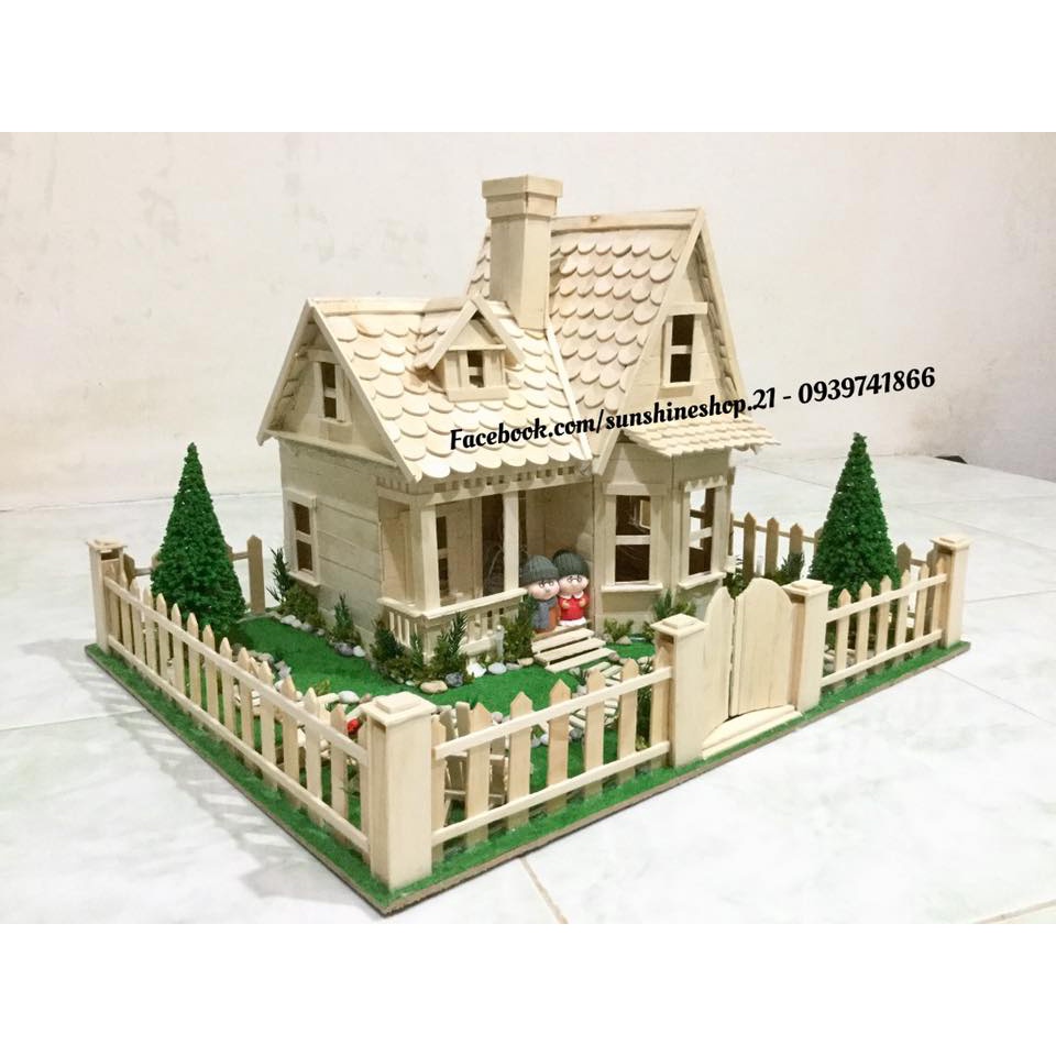 Mô Hình Nhà Gỗ - Quà Tặng Handmade - Mẫu 04