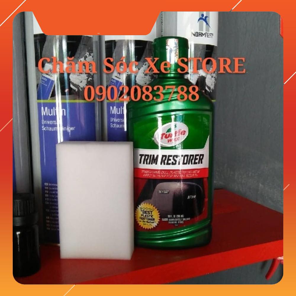 DUNG DỊCH PHỤC HỒI NHỰA NHÁM ĐEN KHÔNG SƠN-GEL BẢO DƯỠNG VÀ LÀM BÓNG NHỰA NHÁM KHÔNG SƠN Turtle Wax Trim Restorer.