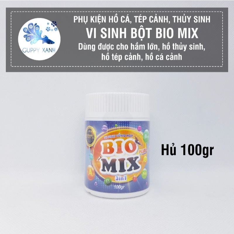 Bio mix Men vi sinh cao cấp dành cho cá cảnh thuỷ sinh - BIO 3 in 1 - hủ 100gr