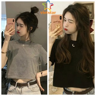 Áo croptop moon mặt trăng body ôm - viet_star