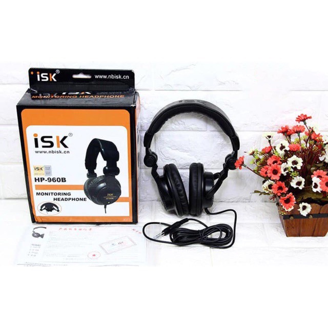 Tai Nghe Kiểm Âm Chuẩn Phòng Thu Tai Nghe Chụp Tai Có Dây, Tai Nghe ISK HP960B Cao Cấp Chính Hãng ( Bảo Hành 1 Đổi 1 )