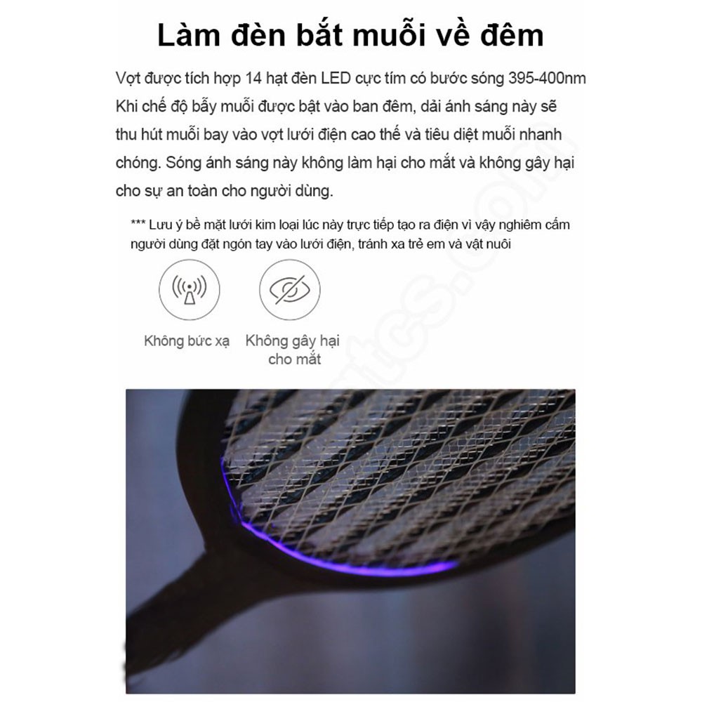 Vợt kiêm đèn bắt muỗi Xiaomi Solove P1 hàng chính hãng - Bảo hành 1 tháng