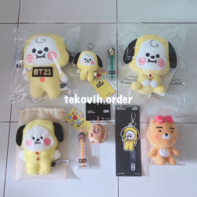 (Sẵn Cooky) Móc khoá lông xù - Baby keyring BT21 chính hãng