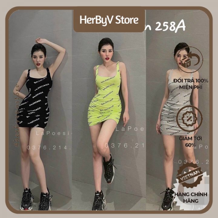 VÁY BODY 💖 Váy 2 dây Balencia sexy,chất liệu thun co giãn ôm sát body rất tôn dáng,sexy tôn dáng,khoe đường cong cơ thể