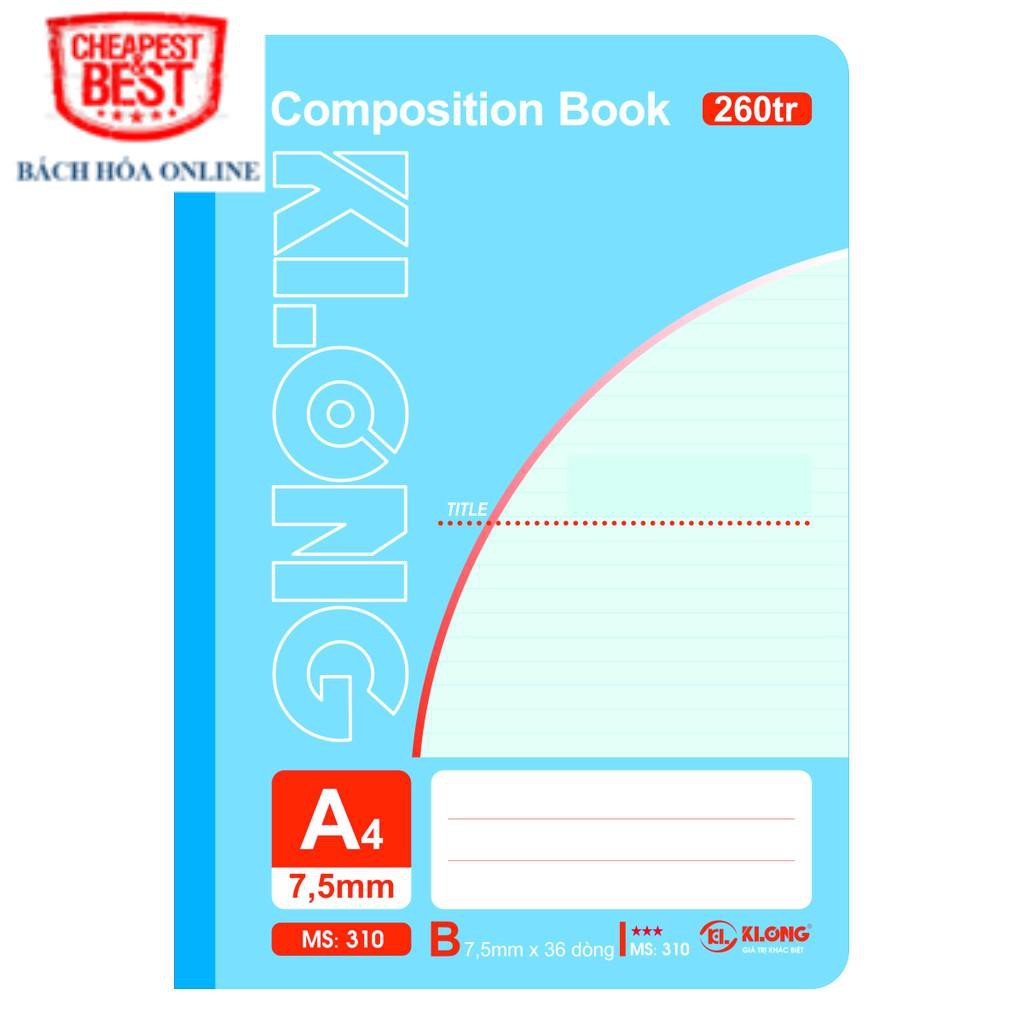 Sổ may KLONG 260tr A4 58/88 Compostion Book; MS: 310