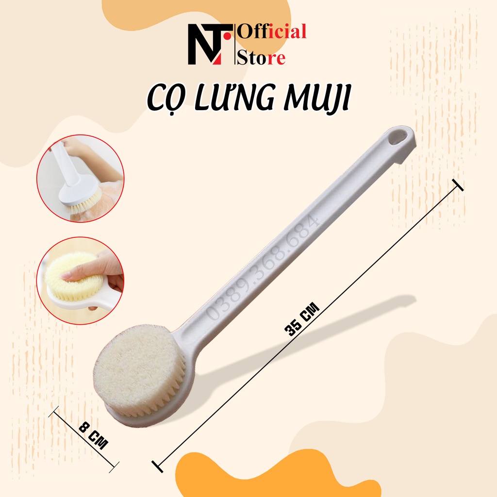 Cây cọ lưng Muji xuất Nhật, cây chà lưng lông mềm hàng chính hãng chất lượng cao - NT Store