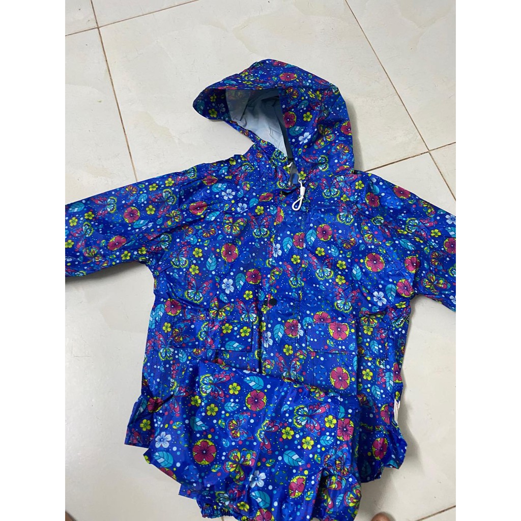 Áo mưa trẻ em, áo mưa bộ cho bé vải dù siêu nhẹ, siêu bền