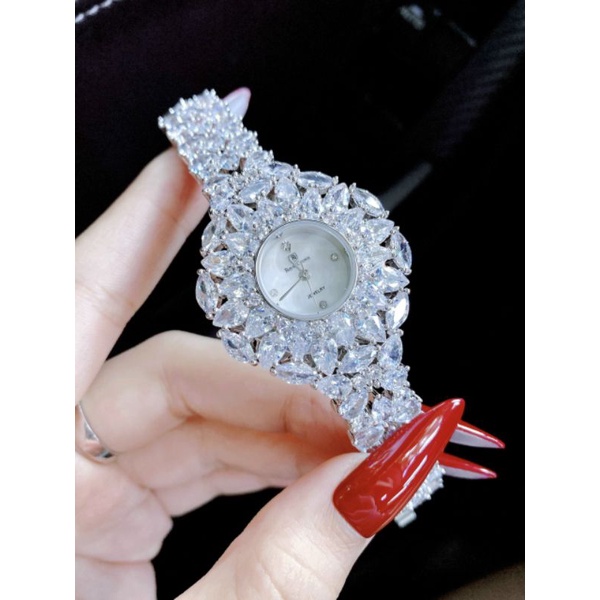 Đồng hồ đeo tay nữ, đồng hồ nữ Royal Crown nạm kim cương nhân tạo siêu cấp, sáng lấp lánh, full box sang chảnh cho nữ
