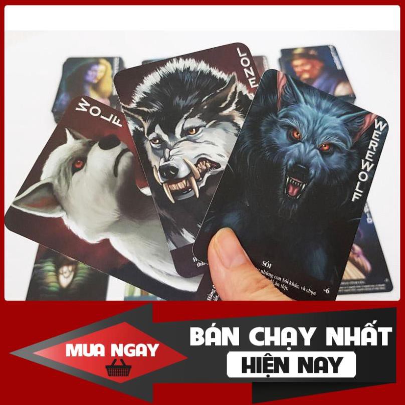 Bộ bài Ma sói 78 thẻ Việt hóa bản mới game nhập vai, Werewolf Ultimate Deluxe Tiếng Việt Boardgame Mới [GIÁ RẺ VÔ ĐỊCH]