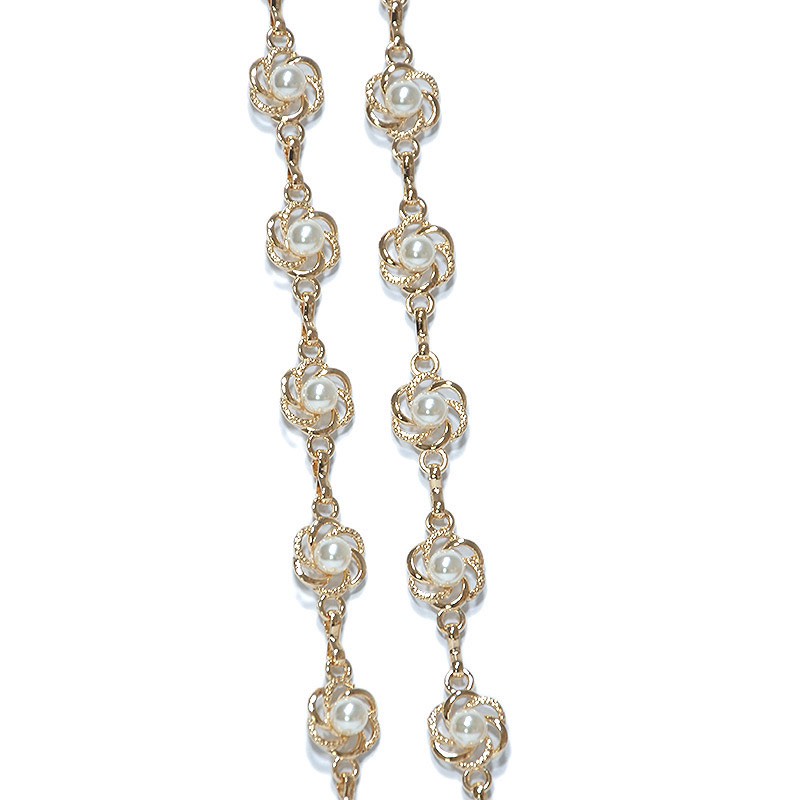 Dây xích phối ngọc trang trí thắt lưng Dây thắt váy sang chảnh