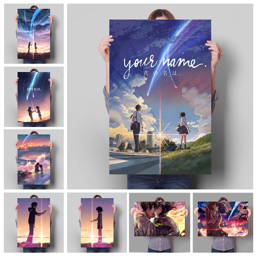 Tranh Vải Canvas Treo Tường Họa Tiết Hoạt Hình Your Name Nhiều Màu Sắc Trang Trí Nội Thất Phong Cách Hiện Đại