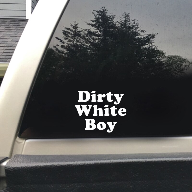 Decal dán trang trí xe hơi họa tiết Dirty White Boy bằng Vinyl kích thước 12.6CM*10.3CM
