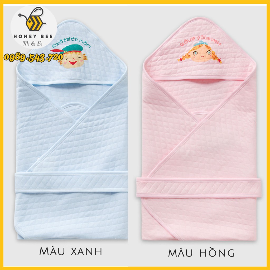 [HÀNG LOẠI 1] Khăn quấn sơ sinh, chăn ủ vải cotton trần mềm mịn