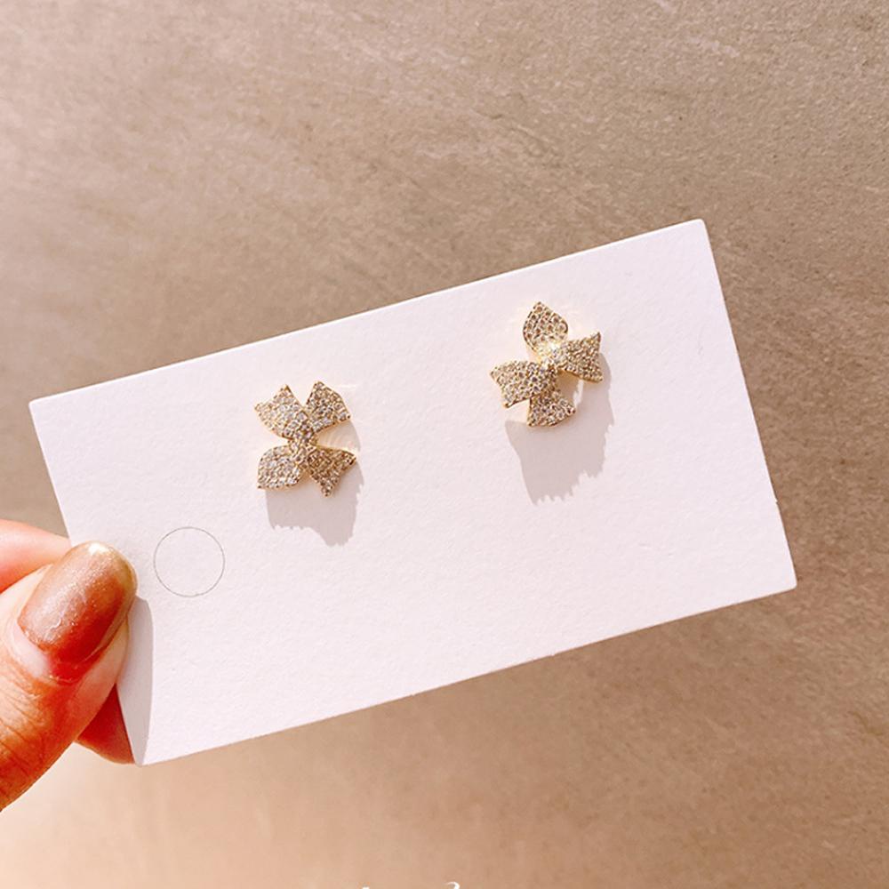 Bông Tai Hình Nơ Cỡ Nhỏ Phong Cách Hàn Quốc Dễ Thương Thời Trang