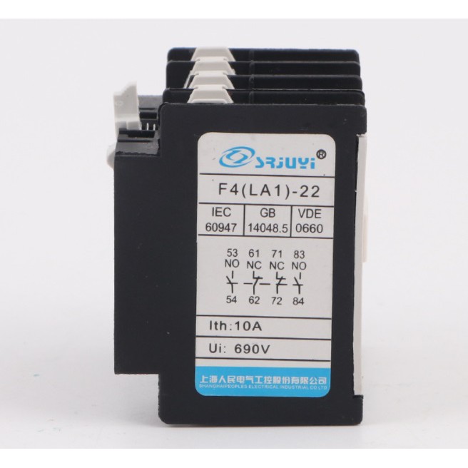 Tiếp điểm phụ 2NO 2NC F4-22 ( LA-22) gắn trên contactor